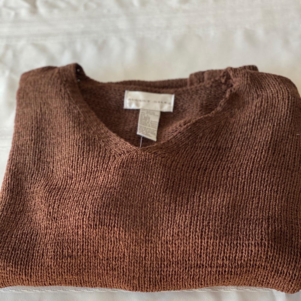 Women’s brown v-neck sweater